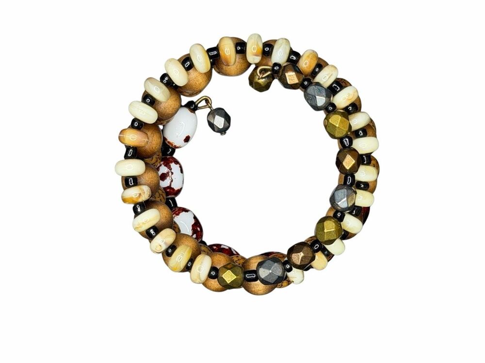 Anthropologie wooden bead warp bracelet